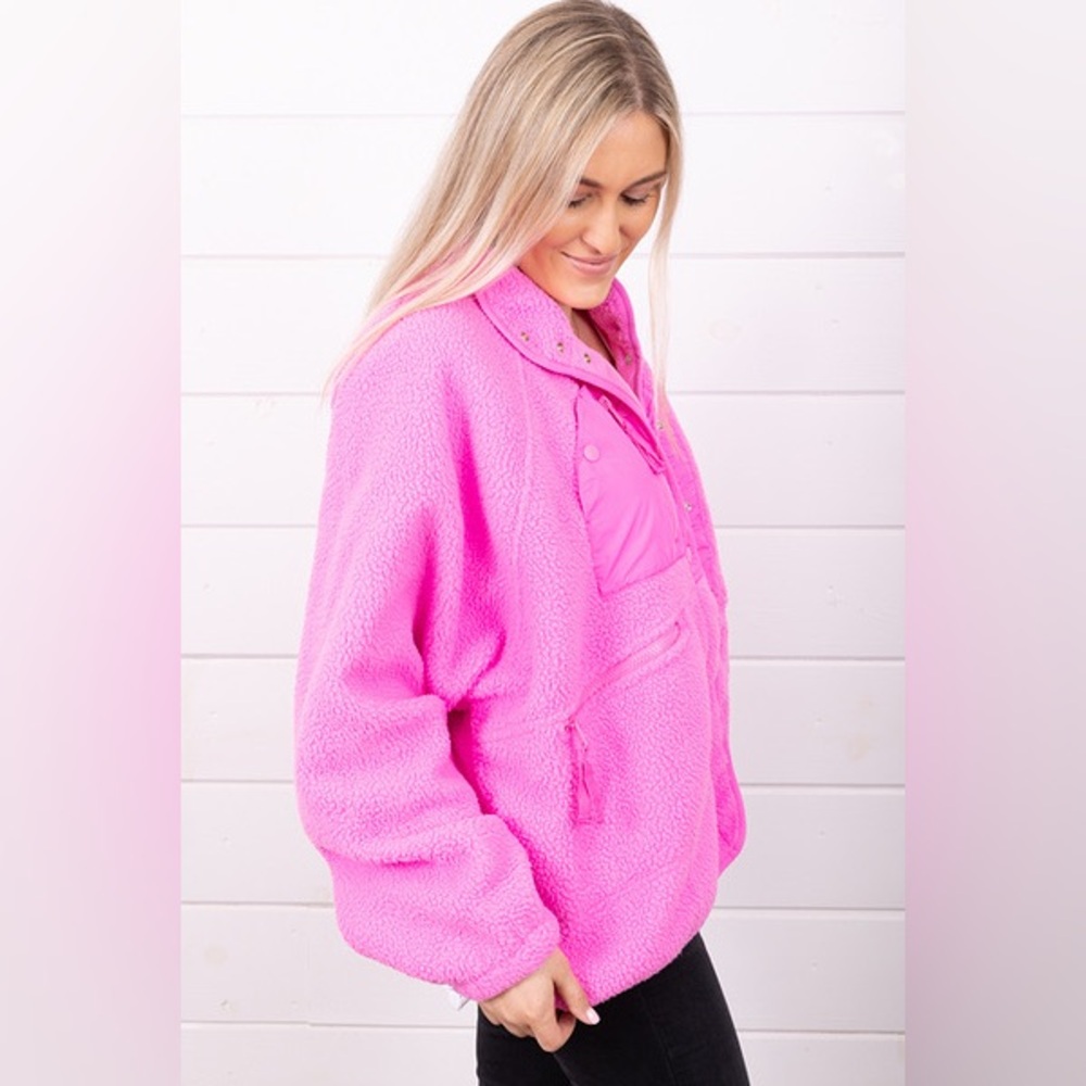 FP Movement Free People Pink Hit The Slopes Fleece Jacket - Picture 10 of 11